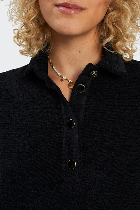 BLACK TEXTURED VELVET DRESS 6