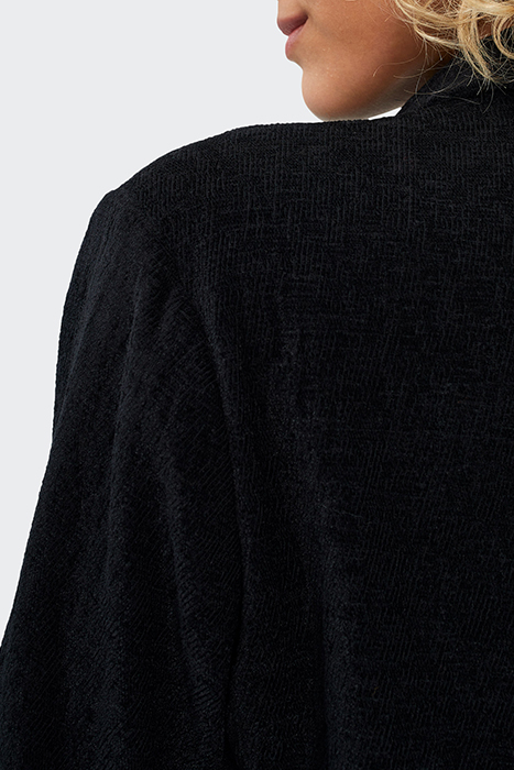 BLACK TEXTURED VELVET DRESS 7