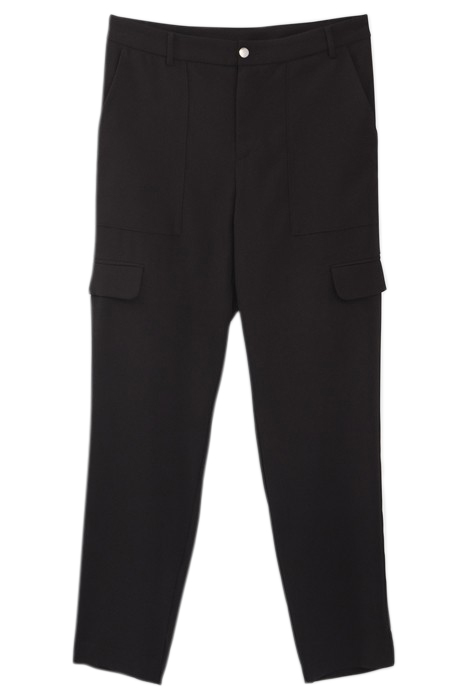 BLACK FLOWING COMBAT-STYLE TROUSERS 4