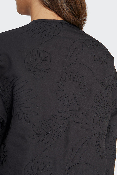 BLACK QUILTED PLANT FABRIC JACKET 7