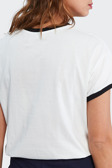 OFF-WHITE T-SHIRT WITH GLITTERY 3D SLOGAN 3