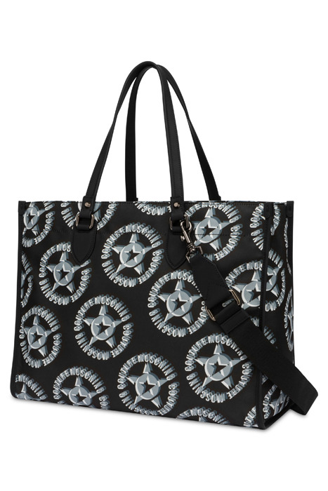 MOSCHINO COUTURE STARS NYLON SHOPPER BLACK 2