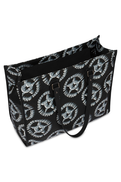 MOSCHINO COUTURE STARS NYLON SHOPPER BLACK 3