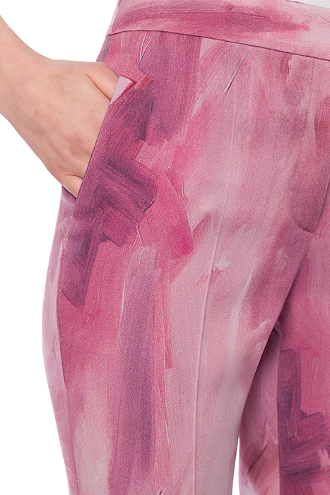 PAINTING WOOL SATIN FLARE TROUSERS PINK 4