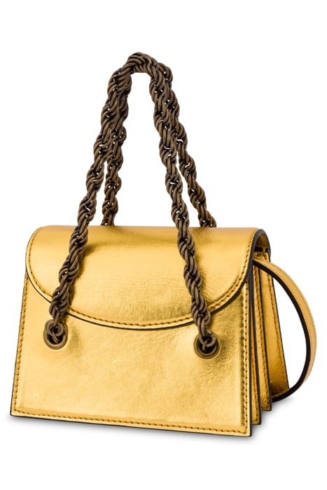 PADLOCK MINI BAG IN LAMINATED NAPPA GOLD 4