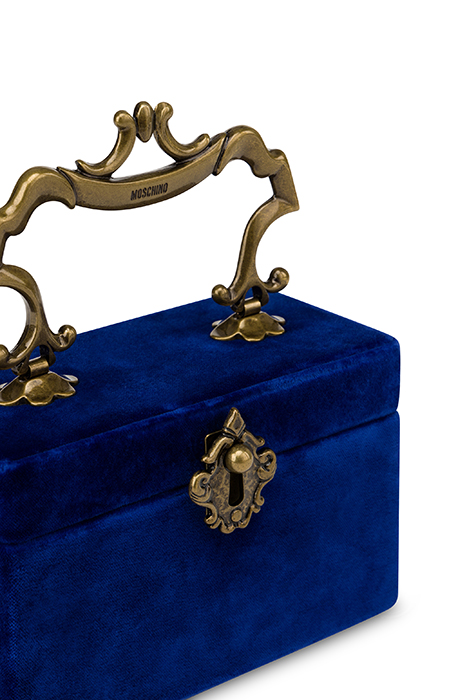SMALL VELVET BAG HANDLE WITH CARE BLUE 4