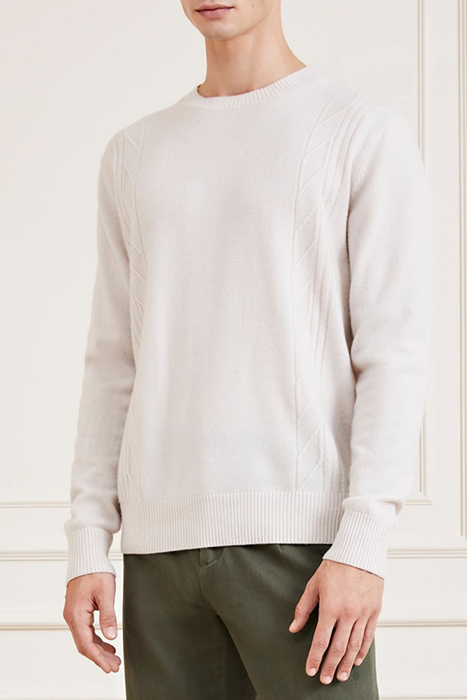 SIDE CABLES CASHM DREAMY SWEATER MOON 1