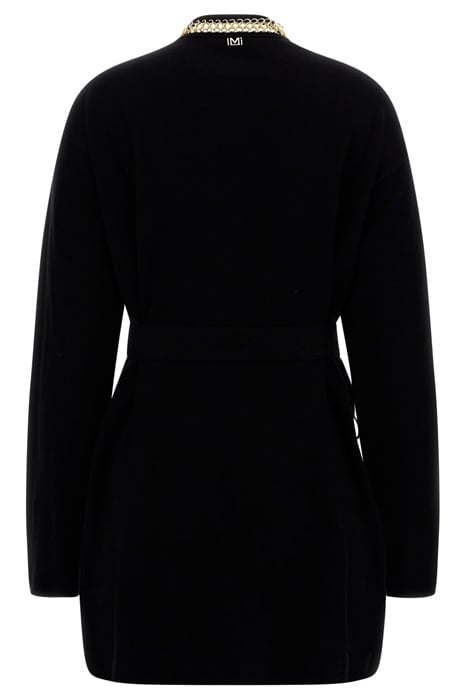 JULIA CHAIN LONG CAR JET BLACK CARDIGAN 2