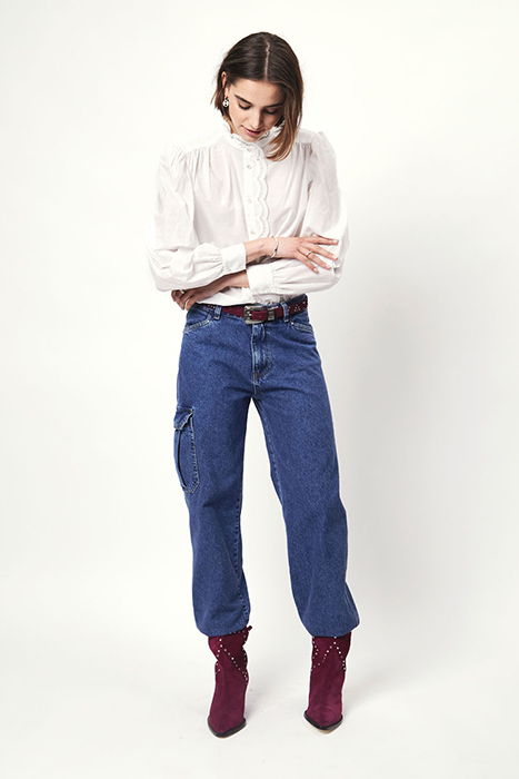 RHEA SCULPED LACE BLOUSE MILK WHITE 1