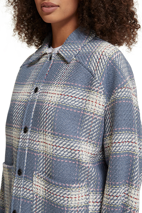 LIGHTWEIGHT CHECK OVERSHIRT BLUE MULTICOLOUR CHECK 9