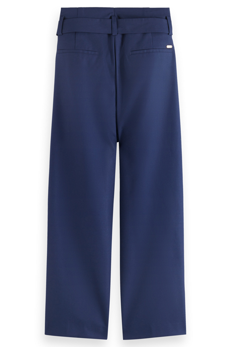 DAISY - HIGH RISE STRAIGHT LEG PAPERBAG TROUSERS NAVY BLUE 4