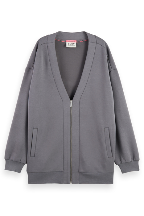 OVERSIZED JERSEY BOMBER JACKET DARK GREY 4