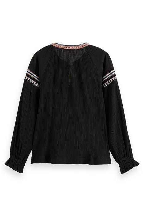 BALLOON SLEEVE EMBROIDERY TOP EVENING BLACK 5