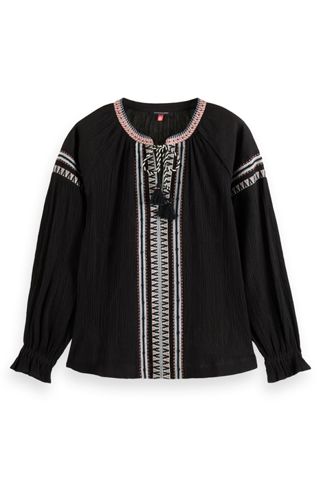 BALLOON SLEEVE EMBROIDERY TOP EVENING BLACK 4
