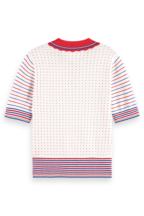 JACQUARD COLLARED KNITTED PULLOVER SOFT ICE 2