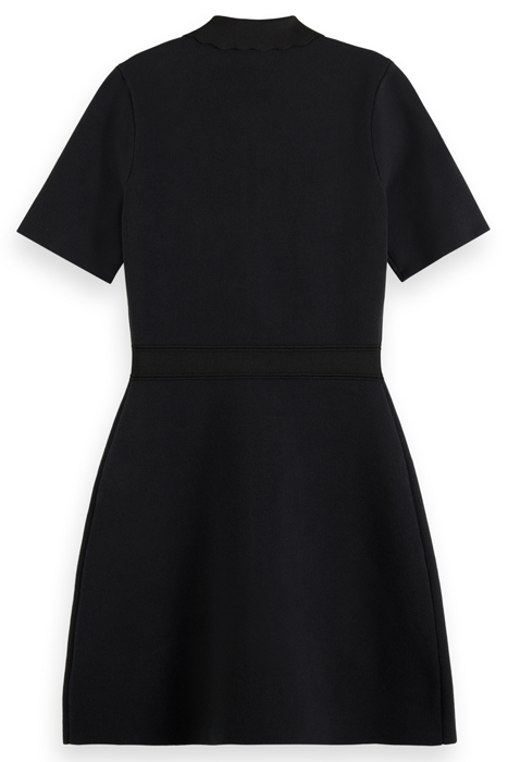 ZIPPED DETAIL COMPACT KNITTED DRESS EVENING BLACK 2