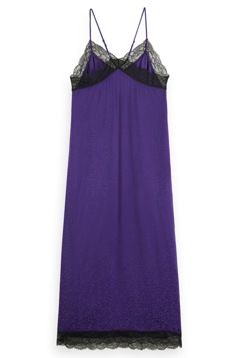 CAMI DRESS WITH LACE DETAIL AUBERGINE 2