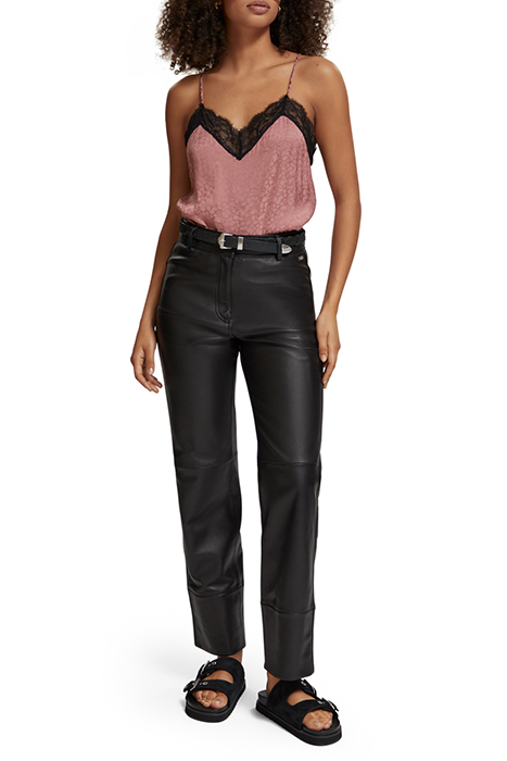 CAMISOLE WITH BLACK LACE DETAIL WEATHERED PINK 3