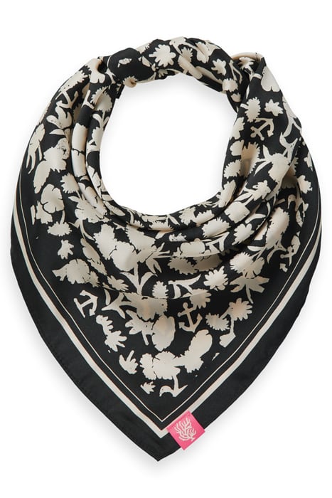 SQUARED SCARF RECYCLED POLYESTER ANCHOR FLORAL 1