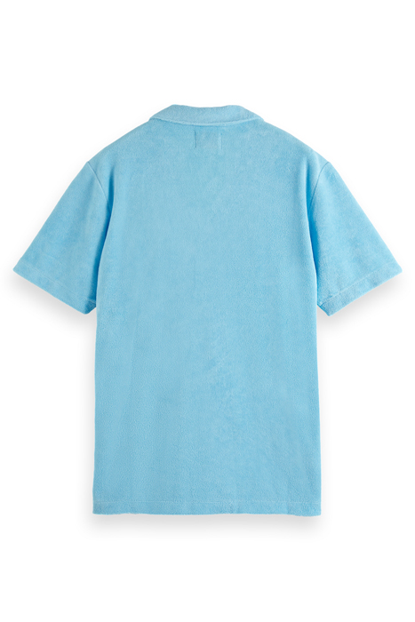 SOLID TOWELLING SHIRT WASHED NEON BLUE 5