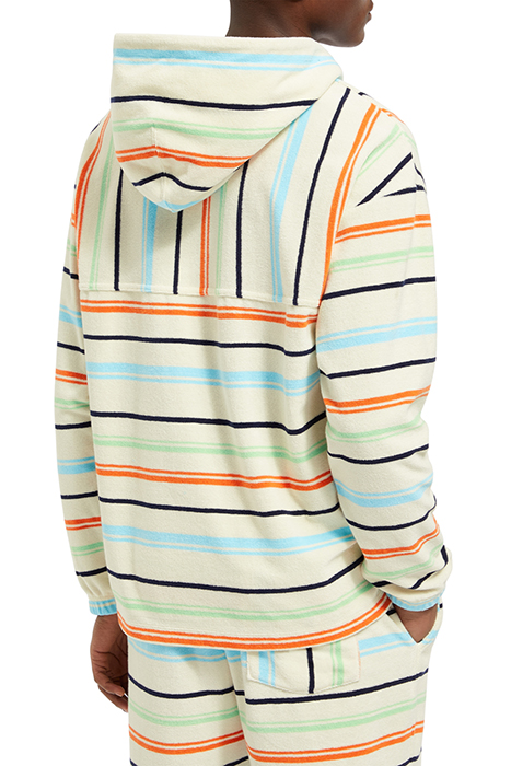 TOWELLING STRIPED HOODIE MULTICOLOUR STRIPE 2