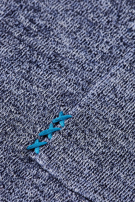 LINEN COTTON BLEND CREW NECK NAVY BLUE 3