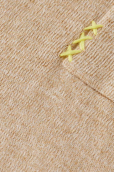 LINEN COTTON BLEND CREW NECK SEASTONE 3