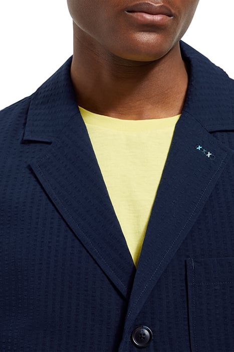 UNCONSTRUCTED SEERSUCKER BLAZE NAVY BLUE 7