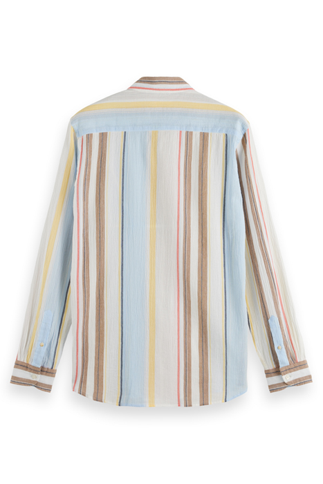 CRINKLED VOILE STRIPE SHIRT MULTI STRIPE 5