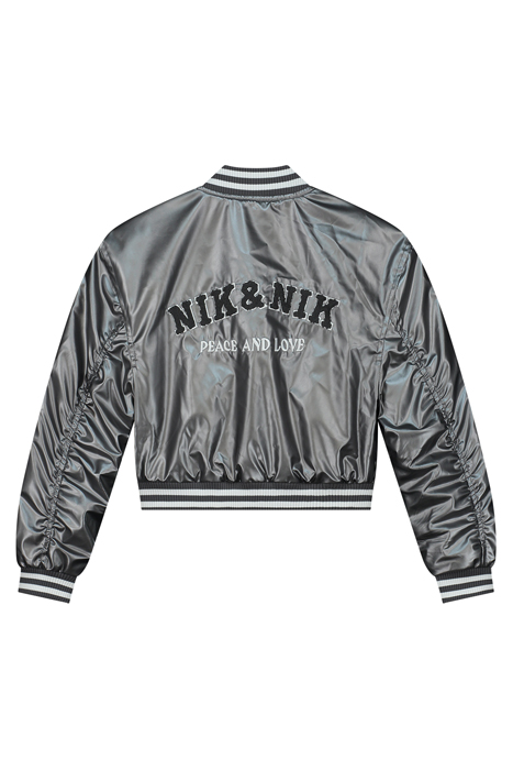 HAYLEE BOMBER GUN METAL METALLIC 2