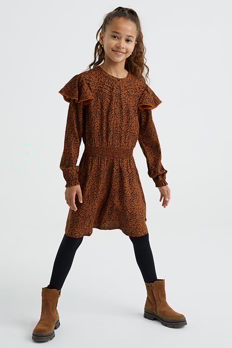 DRESS MID LENGTH BROWN 2
