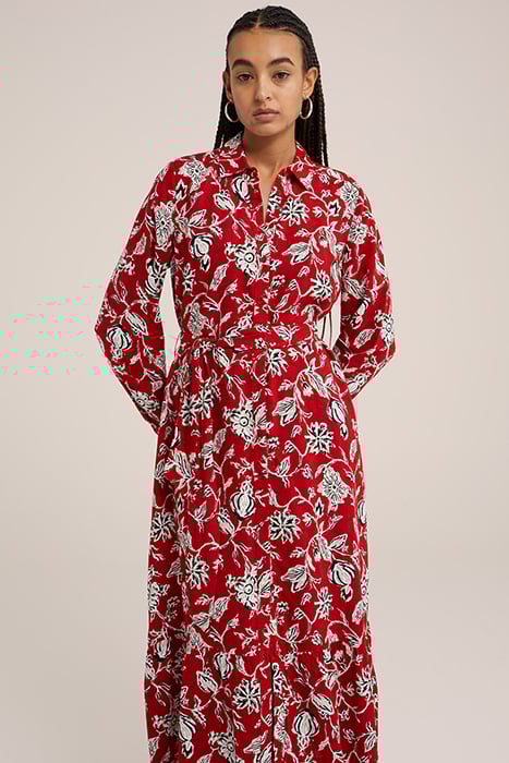 DRESS MID LENGTH SAFFRON RED 4