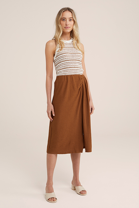 SKIRT MEDIUM LENGTH BROWN 3