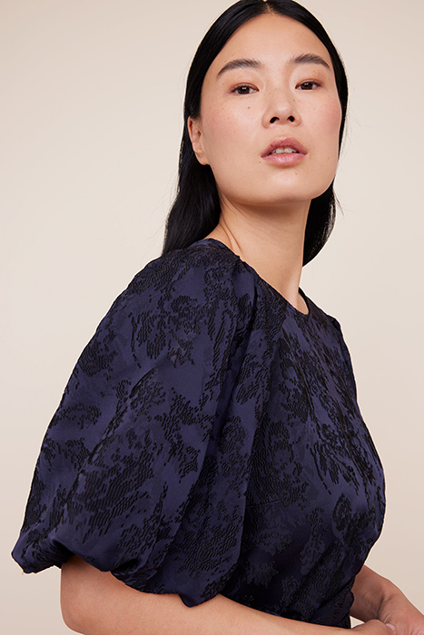 JACQUARD DRESS WITH BELT DARK SAPPHIRE / BLACK 6