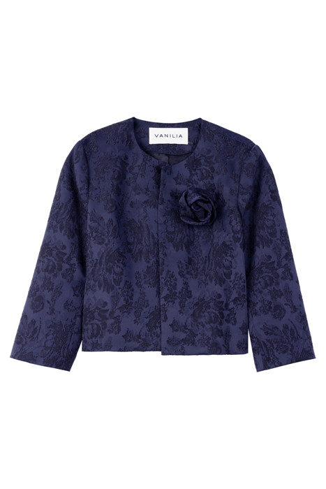 JACQUARD JACKET CROPPED DARK SAPPHIRE / BLACK 4