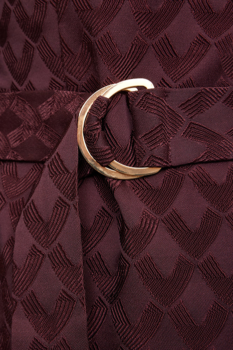 V JACQUARD DRESS BROWN SYRAH 5