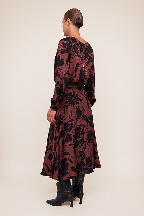 BIG FLORAL SKIRT CHOCOLATE FONDANT / BLACK 3