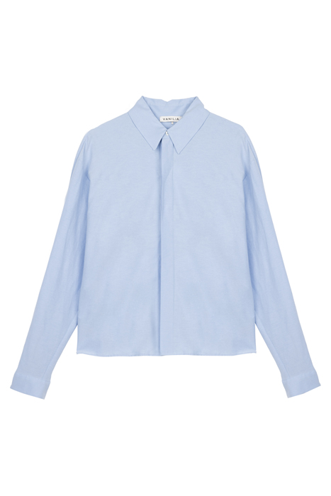 PLEAT BACK BLOUSE LIGHT SEA BLUE 3