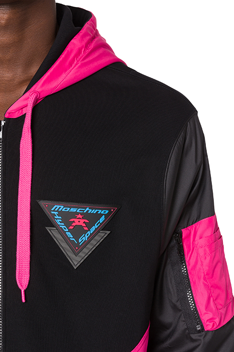 MOSCHINO HYPER SPACE COTTON SWEATSHIRT BLACK 4