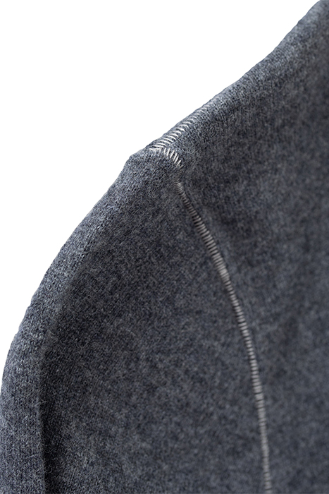 CHARCOAL KNIT SWEATER WITH SLOGAN ON BACK ANTHRACITE 7