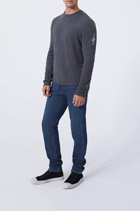 CHARCOAL KNIT SWEATER WITH SLOGAN ON BACK ANTHRACITE 3