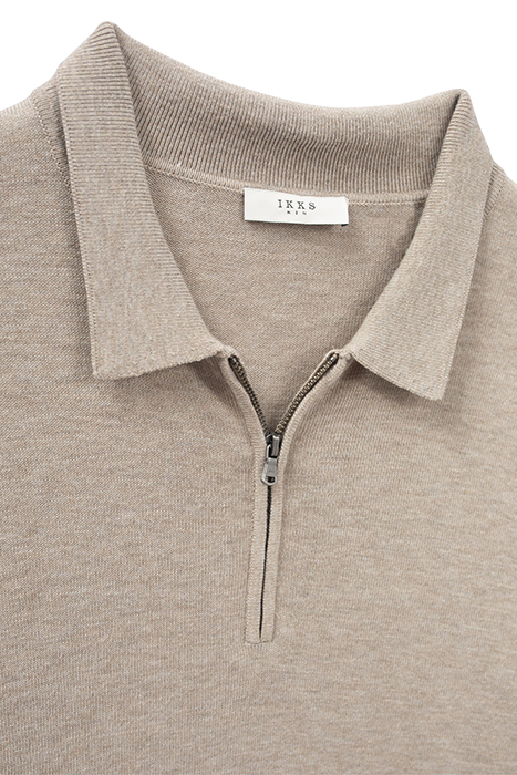 MINK MIXED FABRIC POLO SHIRT, INTERLOCK BACK VISON 5