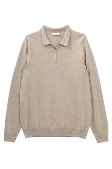 MINK MIXED FABRIC POLO SHIRT, INTERLOCK BACK VISON 4