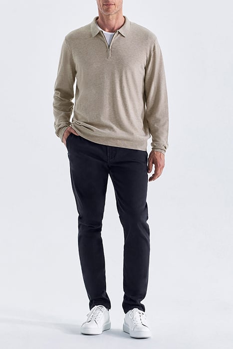 MINK MIXED FABRIC POLO SHIRT, INTERLOCK BACK VISON 3