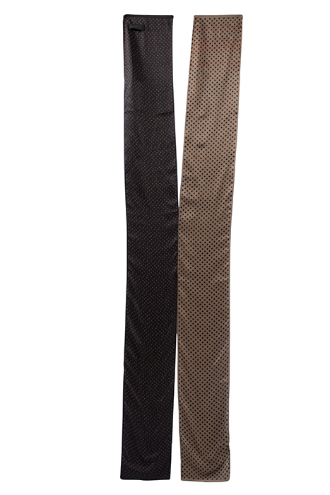 BLACK PURE EDITION DOUBLE POLKA DOT SILK SCARF BLACK 3