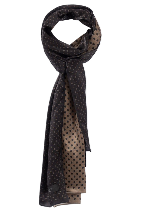 BLACK PURE EDITION DOUBLE POLKA DOT SILK SCARF BLACK 2