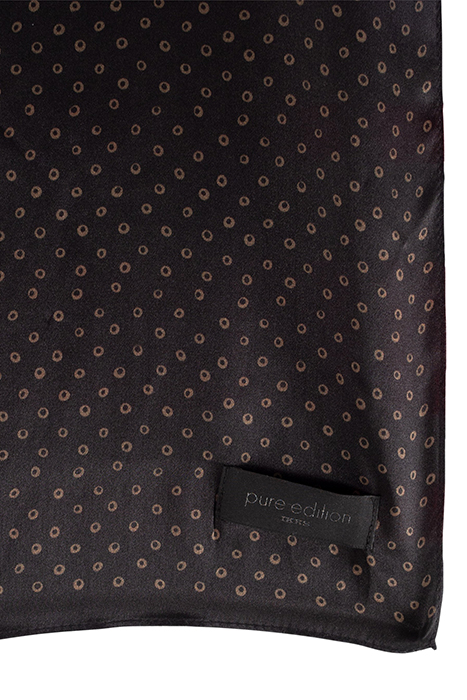 BLACK PURE EDITION DOUBLE POLKA DOT SILK SCARF BLACK 6