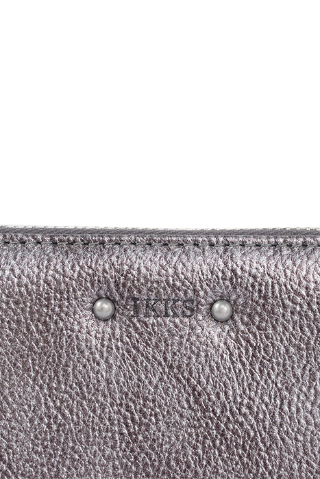 1440 COMPAGNON METALLISE QUILTED CHEVRON WALLET GREY 4