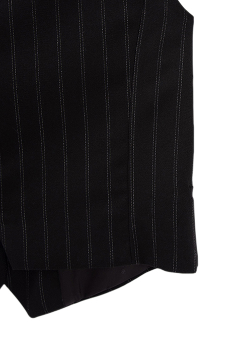 BLACK PINSTRIPE SUIT WAISTCOAT BLACK 6