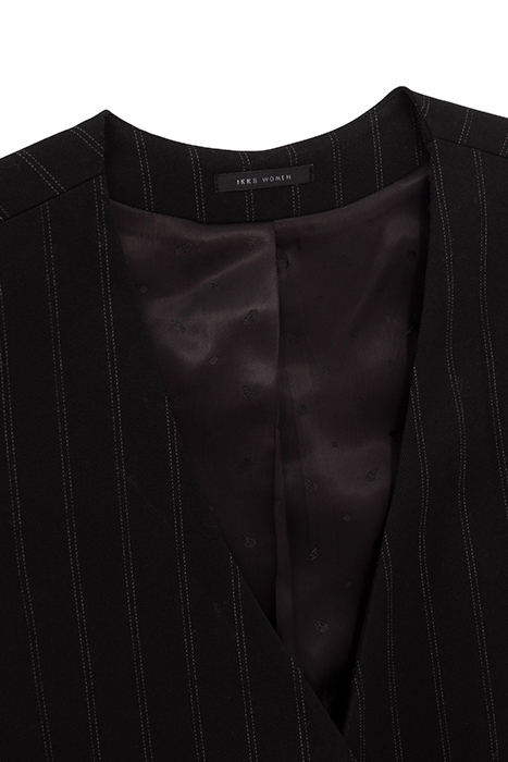 BLACK PINSTRIPE SUIT WAISTCOAT BLACK 7